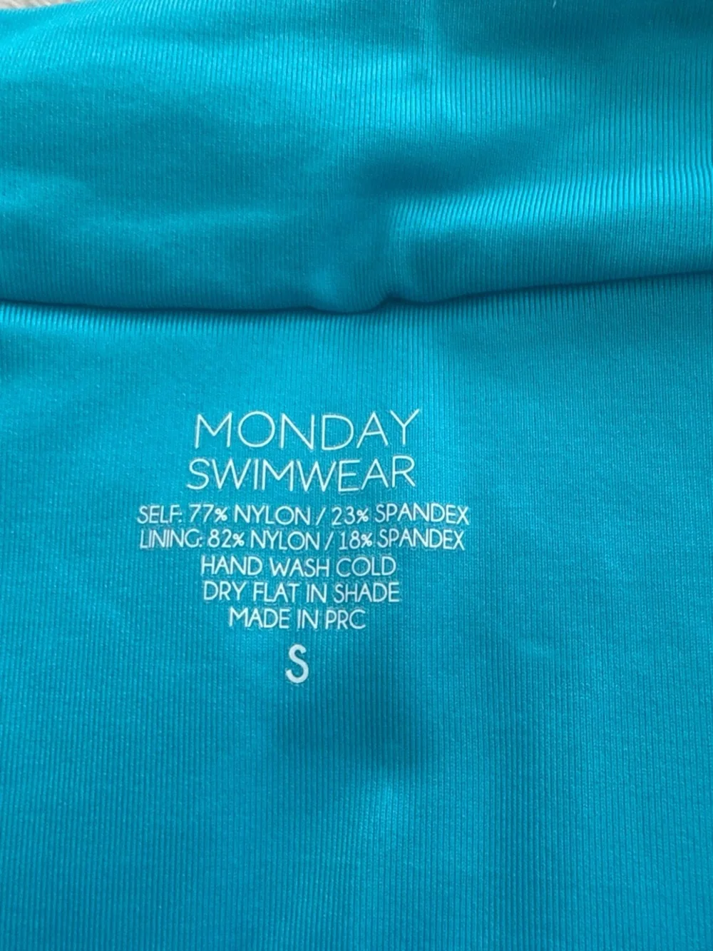 Monday Swimwear Turquoise Ribbed Bikini Top